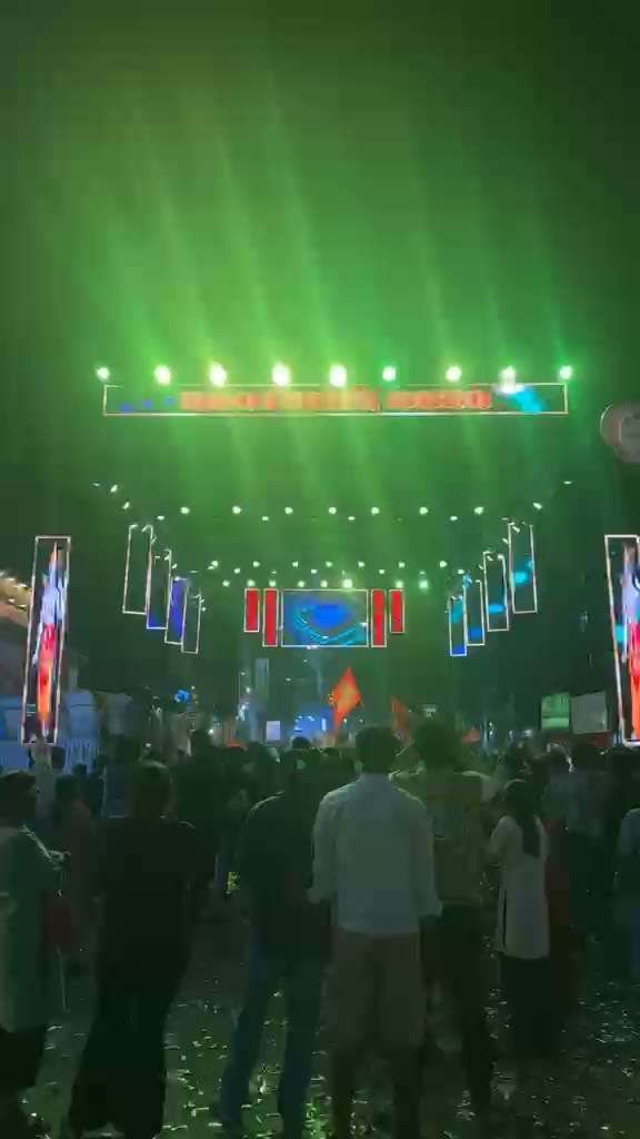 Corporate event stage with lights