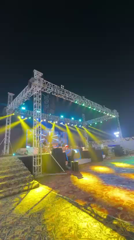 Truss stage with sound and lights